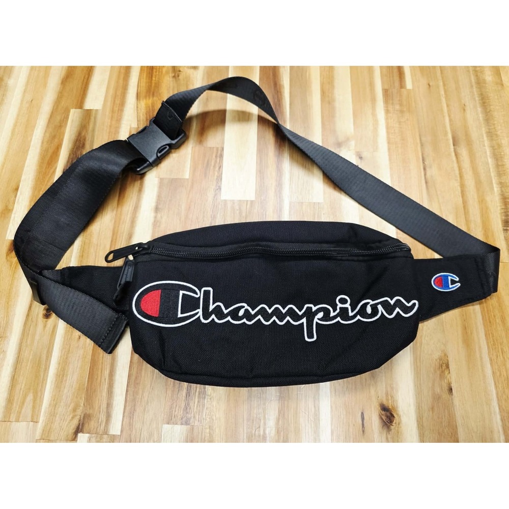Champion Black Logo Waist Pack Sling Bag Fanny‎ 11" Bag